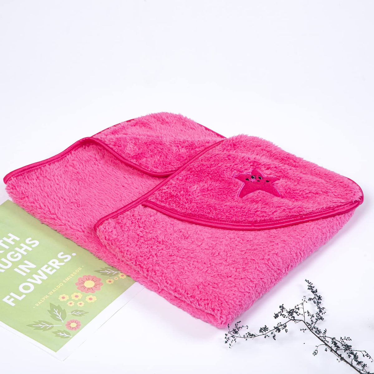 NAMAN Newborn Hooded Baby Blanket, Sleeping Bag, Baby Towel and Baby Wrapper for Baby Girl and boyRani_Smile Star