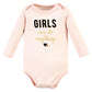 Hudson Baby Unisex Baby Cotton Long-Sleeve Bodysuits, Cinnamon Hearts 3 Pack, 9-12 Months