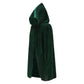 Knelor Kids Hooded Velvet Cloak Robe Halloween Cosutme Cape Fancy Cosplay Costumes 3 To 16 Years (S/Age 3-4, Green)