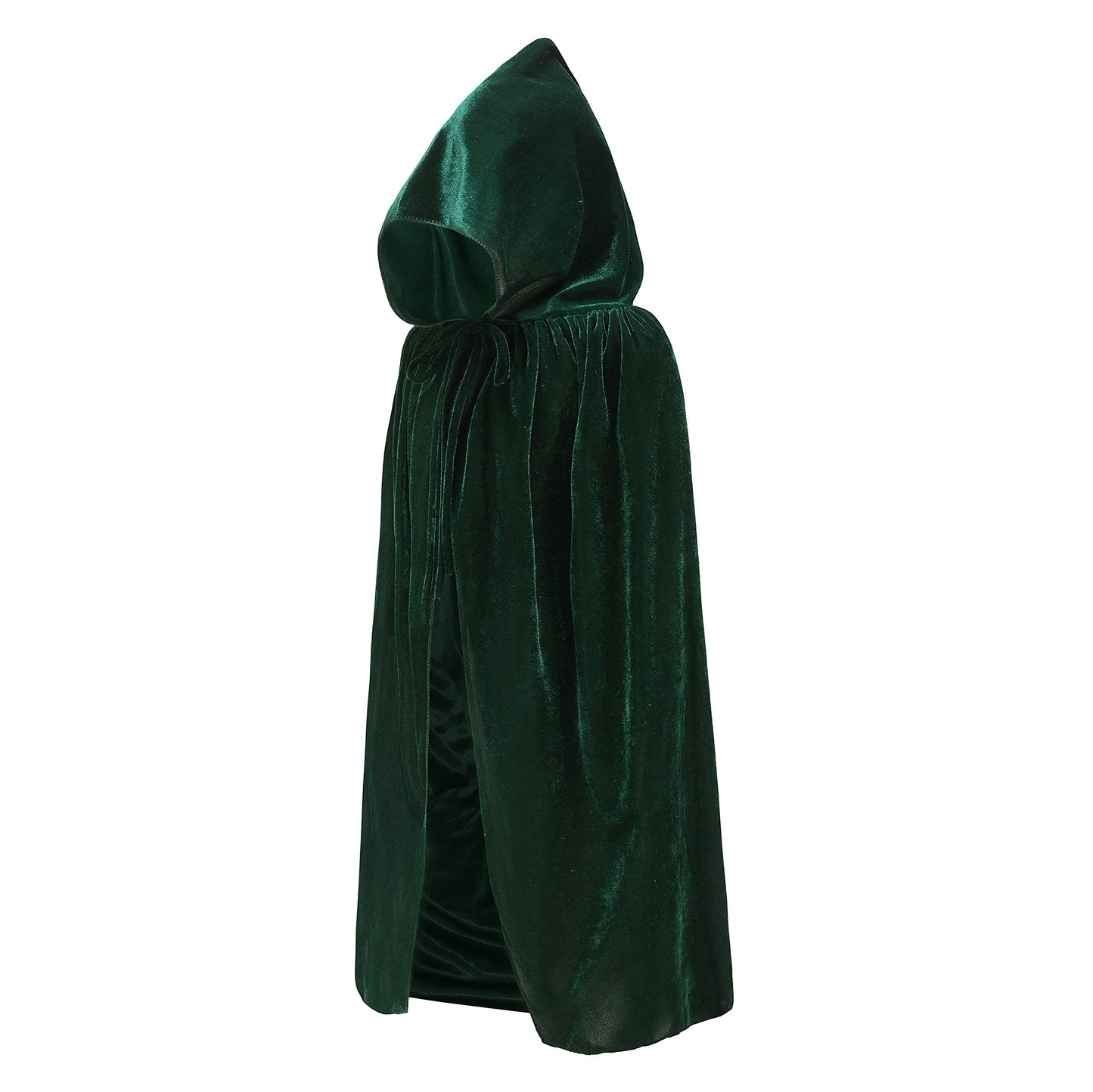Knelor Kids Hooded Velvet Cloak Robe Halloween Cosutme Cape Fancy Cosplay Costumes 3 To 16 Years (S/Age 3-4, Green)