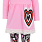 Unique Baby Girls Valentines Day Outfit Layered Heart Toddler Lace Trim Legging Set (7 Years, Pink)