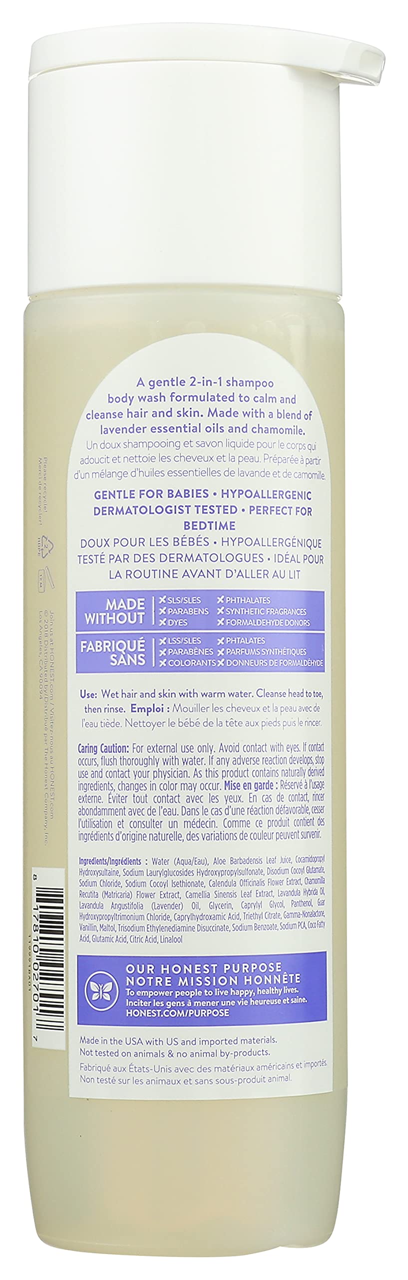 The Honest Company Honest Truly Calming Shampoo And Body Wash - Dreamy Lavender Kids Shampoo And Body Wash 10 Oz