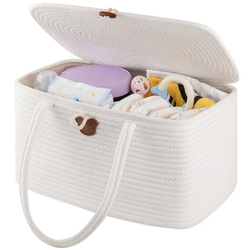 Oiahomy Large Diaper Caddy Organizer For Baby, Portable Baby Basket With Handles, Gift Basket For Newborn, Diaper Storage Organi