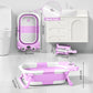Collapsible Baby Bathtub For Newborns With Thermometer And Soft Floating Cushion Portable And Foldable Travel Baby Bath Tub For