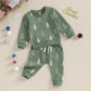 Newbgclo Baby Boy Christmas Outfit Long Sleeve Santa Letter Sweatshirt Top Jogger Pants Sets 2Pcs Toddler Boy Winter Clothes (A-