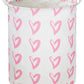 Clocor Pink Laundry Basket,Waterproof Baby Girls Nursery Hamper, Girls' Room Decor,Kids Toys Storage Bin,Gift Basket(Pink Heart