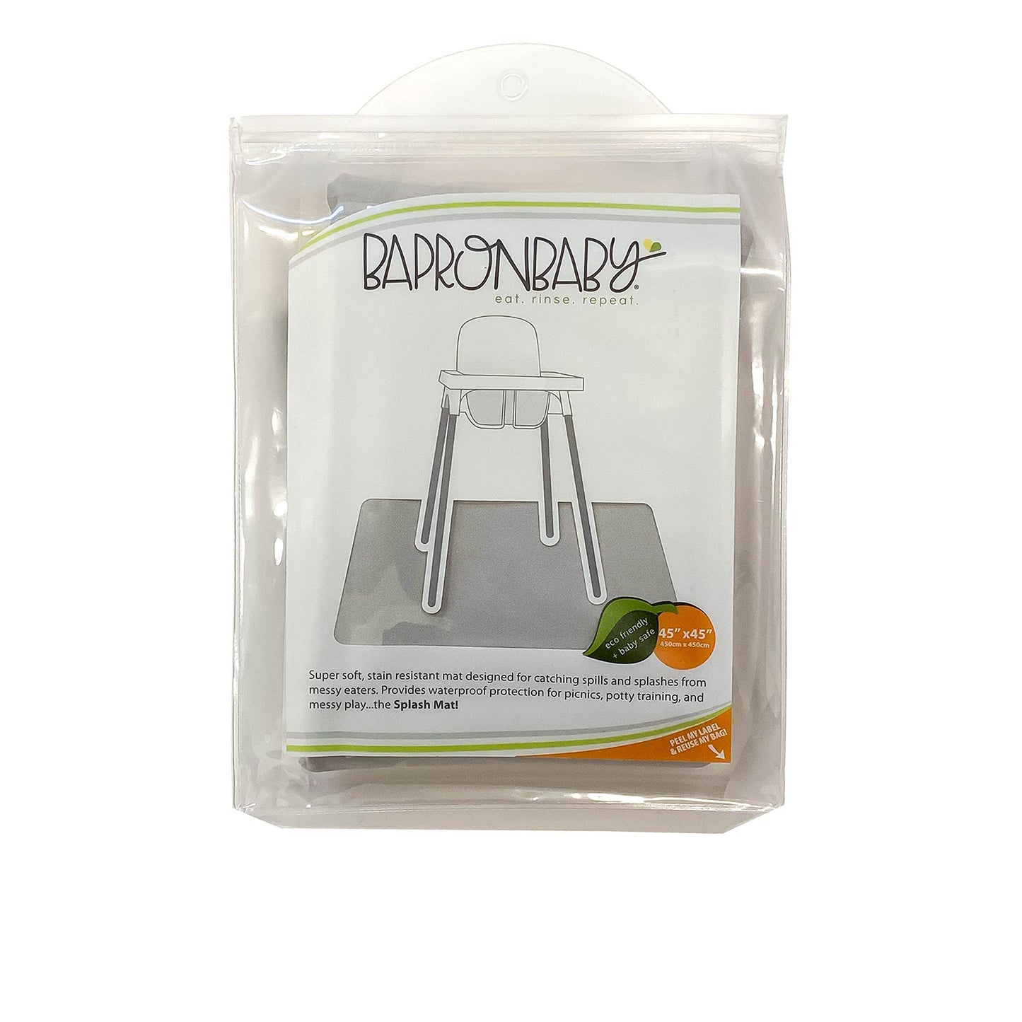 Bapronbaby Minimalist Light Grey Splash Mat - Waterproof Catch-All For Under High Chairs, Floors, Tables, Playtime Or Arts & Cra
