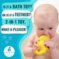 CaaOcho Pure Natural Rubber Bath Toy - Nalu The Seahorse Baby Toy - Hole Free Bath Toys, BPA Free Bath Toys for Infants, Without