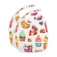 MCHIVER Pie Cupcake White Baby Bibs for Infant Boy Girl Waterproof Feeding Bib Apron with Food Cather Adjustable Cotton Food Eat