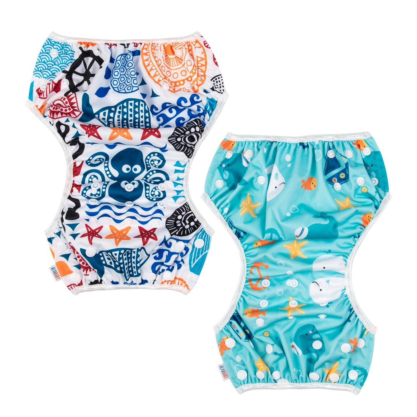 Alvababy Swim Diapers Large Size 2Pcs Pack Reuseable &Adjustable Baby Boyzdyk05-06