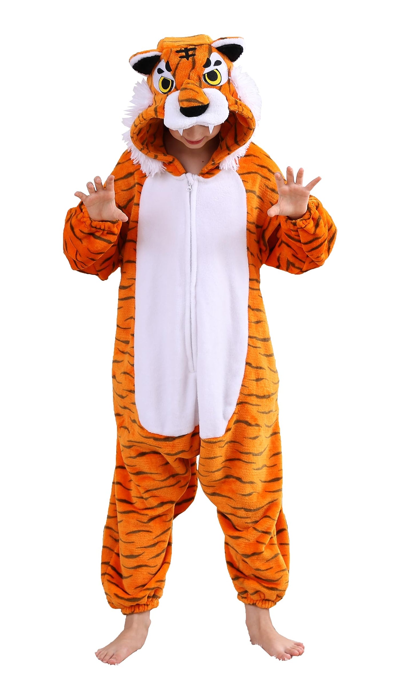 Atoz Onesie For Kids, Animal Pajamas Halloween Cosplay Costume For Girls Boys, Tiger 12-13Y