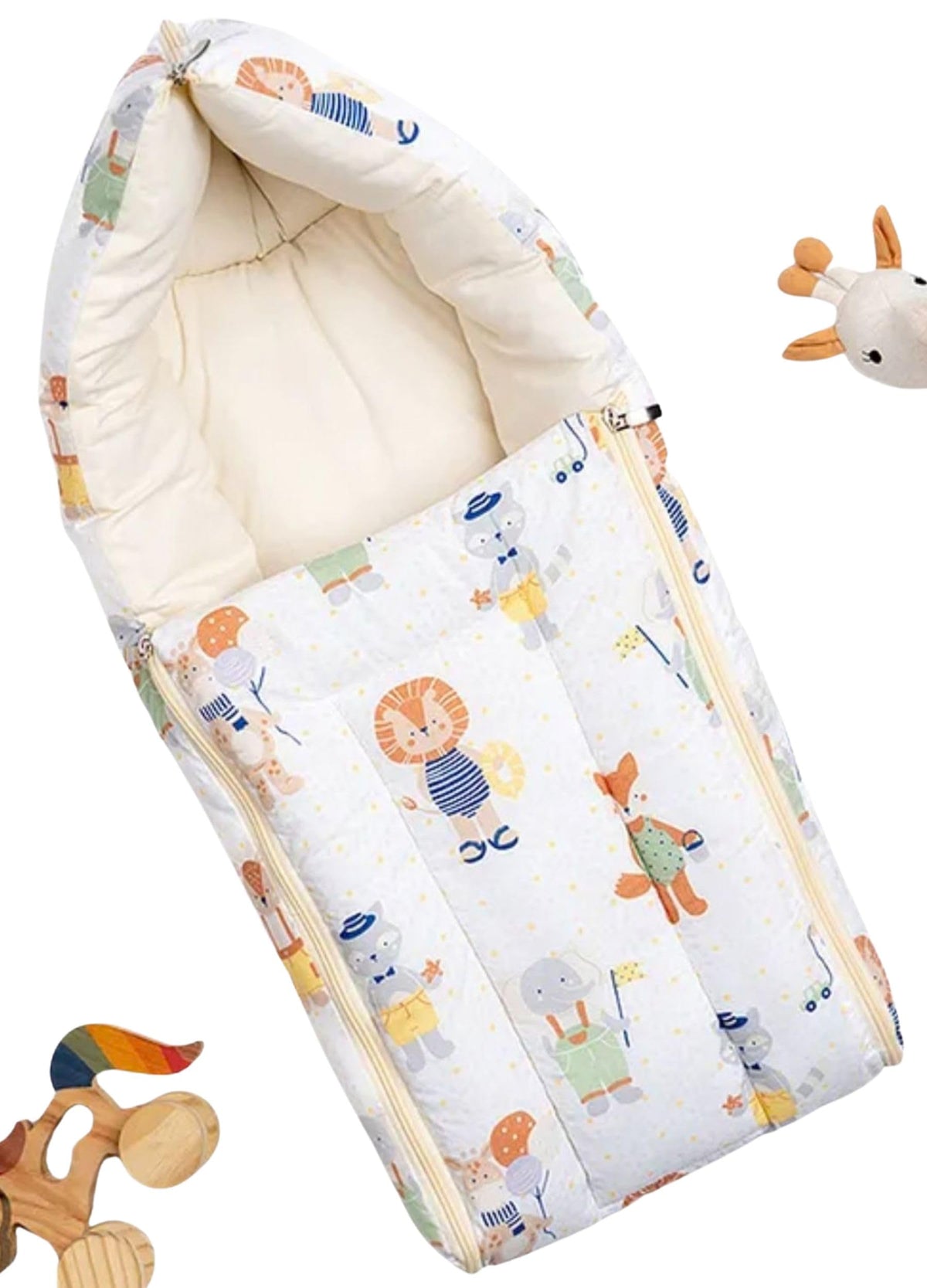 VANRAY FASHION 3 in 1 Newborn Baby Cotton Bedding Carry Nest for Sleeping Napping Resting and Travel 50 x 70 cm (Lion)
