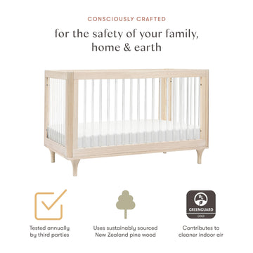 Babyletto Lolly 3-In-1 Convertible Baby Crib With Toddler Bed & Daybed Conversion - Strong, Durable & Easy Assembly - Greenguard