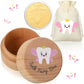 Equsion 3 Pcs Tooth Fairy Gifts For Girls And Boys Tooth Fairy Box Coin Unicorn Bag With Gold Foil Reward Coins Wood Baby Keepsa