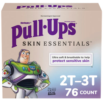Pull-Ups Boys' Skin Essentials Potty Training Pants, Training Underwear, 2T-3T (16-34 Lbs), 76 Ct