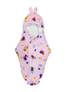 mittenbooty Bunny Wrapper or Swaddle in Ultra Soft Tractor Muslin Fabric Multicolour