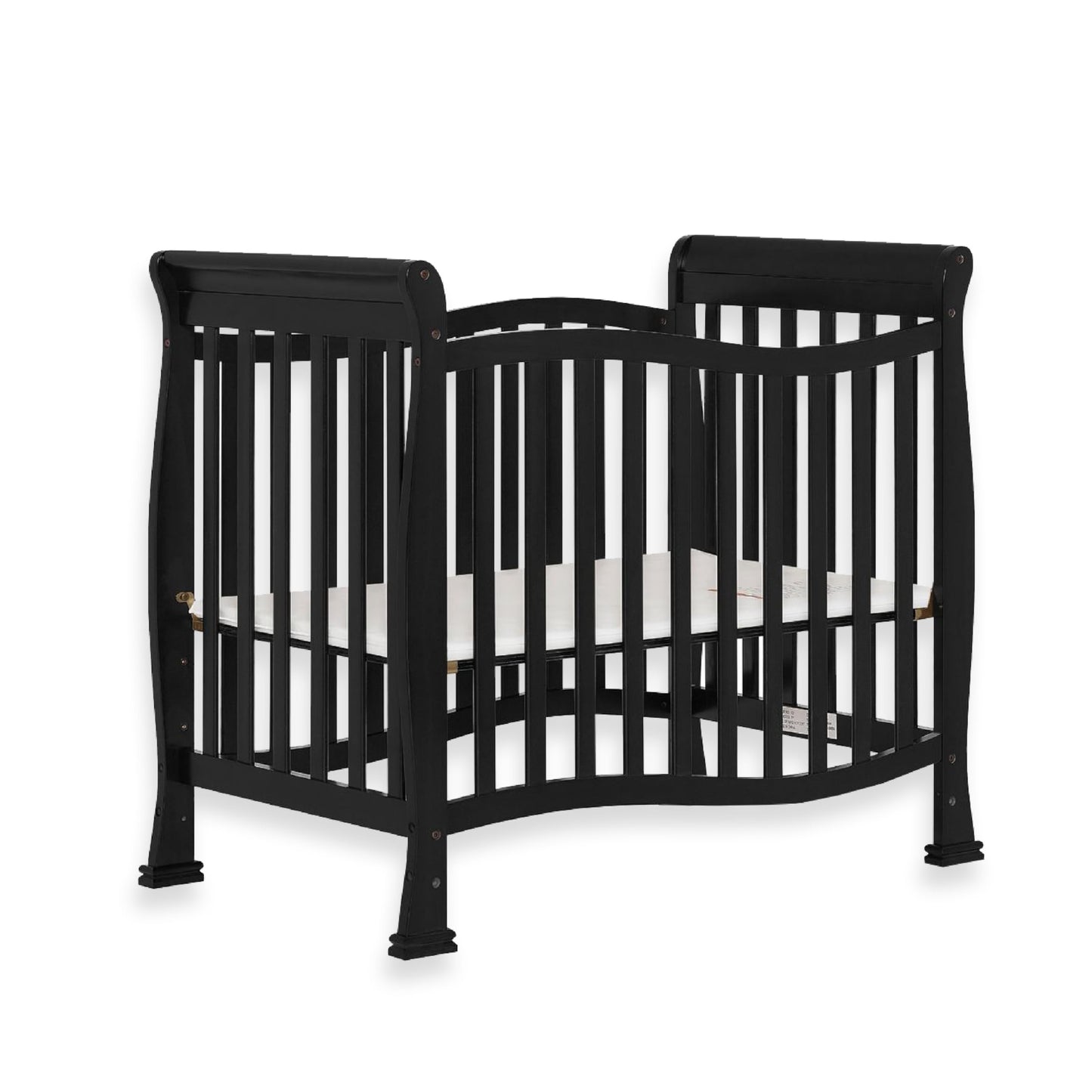 Dream On Me Violet 4-In-1 Convertible Mini Crib In Black, Greenguard Gold Certified, JPMA Certified, 3 Position Mattress Height 