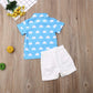 Visgogo Toddler Baby Boy Flamingo Short Sleeve Button Down Shirt & Casual Shorts Set Summer Outfits 1-6 Years Clothes