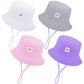 Cooraby 4 Pack Baby Sun Hat Breathable Smile Bucket Hat Toddler Sun Protective Bucket Hat Adjustable Cap For Baby Girl Boy (2-4T