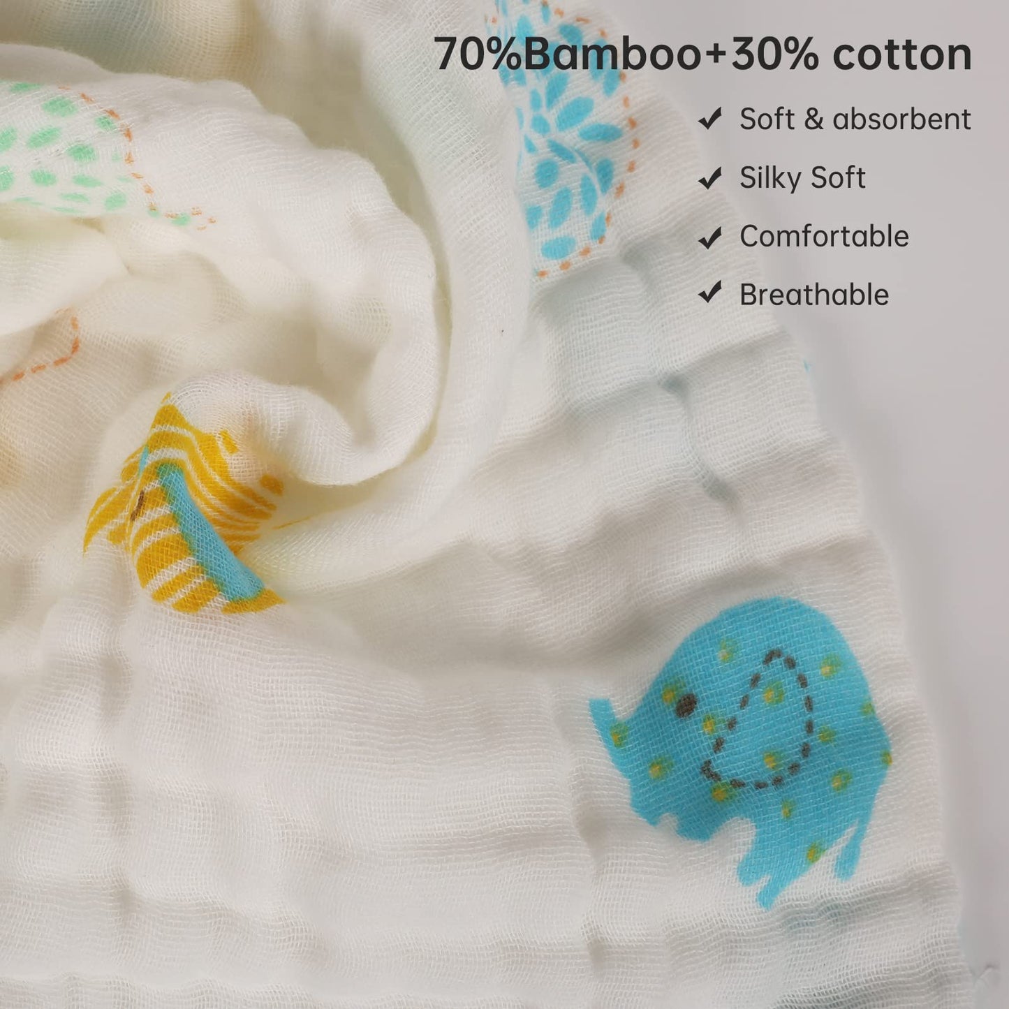 Lasoftan Baby Muslin Burp Cloths, 100% Cotton Burping Cloths Super Absorbent Soft, Bath Towel Burp Cloths For Baby Girl Boy, Gre