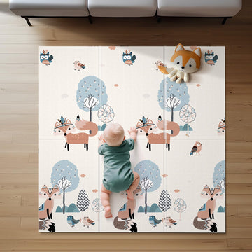 UANLAUO Foldable Play Mat for Baby - Perfect for Use Baby Playpen 59 X59 Playmat, Large Foam Play Mat Toddlers Floor Mats for Ki