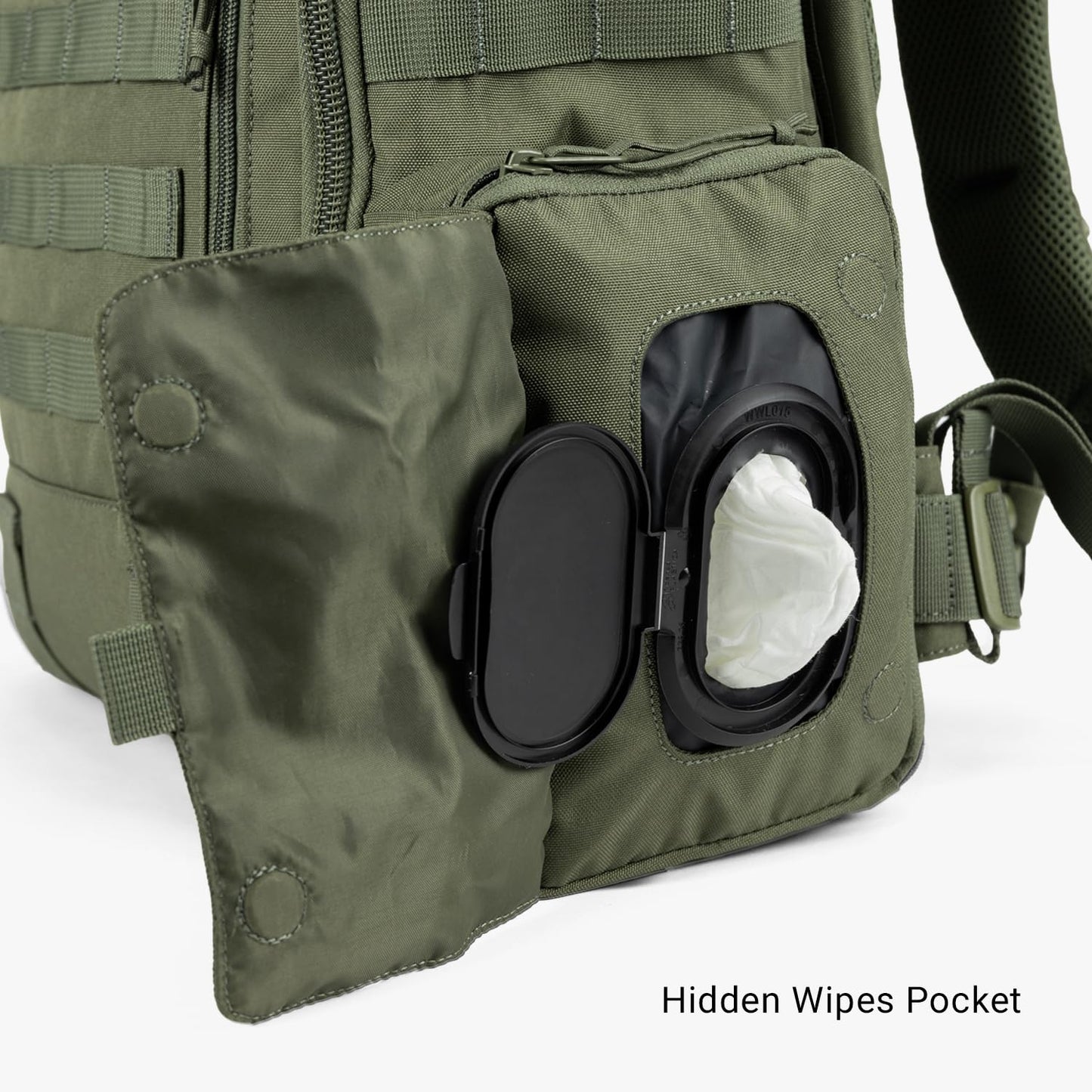 Tbg - Mens Tactical Diaper Bag Backpack W/Built-In Changing Mat, Stroller Strap (Ranger Green 4Th Gen)