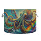 Canvas Storage Organizer Bin, Octopus (1) Storage Basket Laundry Hamper with Handle for Clothes Playroom Decor, Large, 20 in Dia
