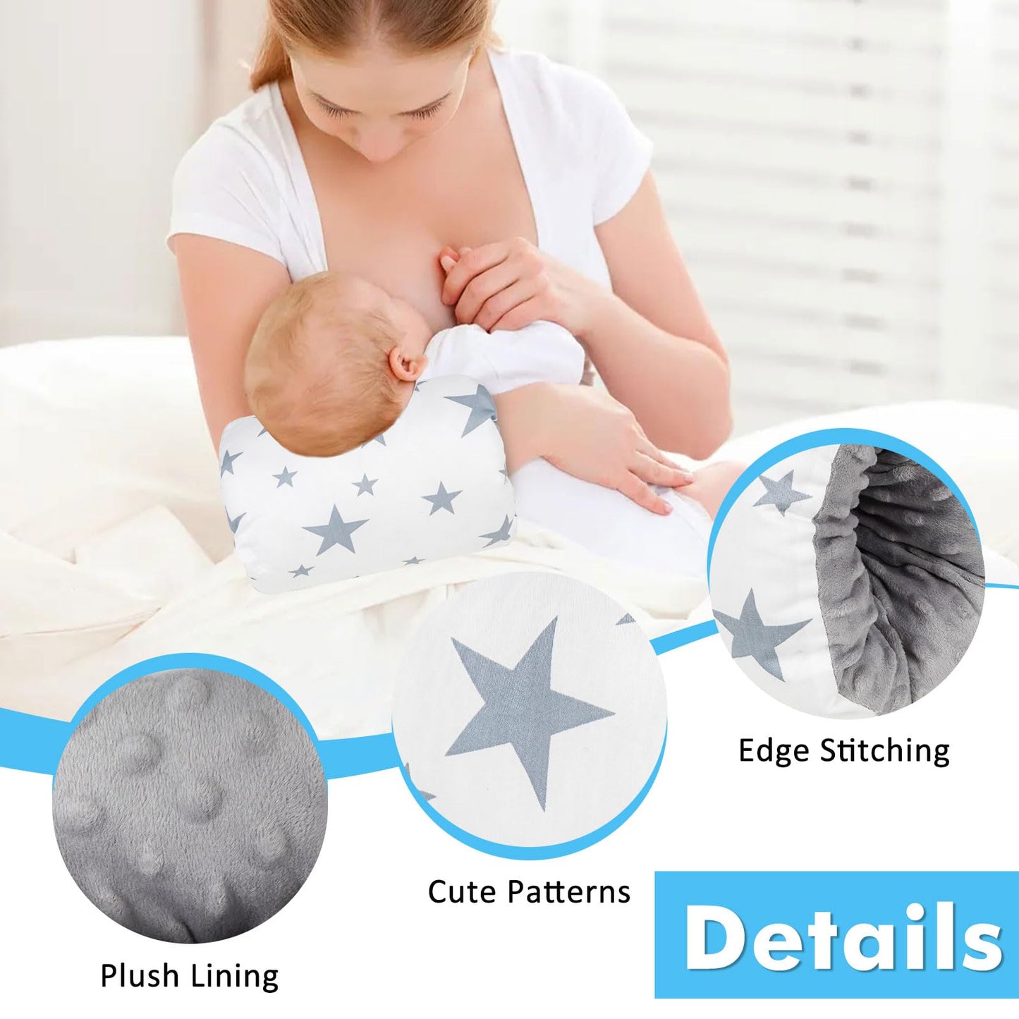 Povkufii 1Pc Baby Nursing Arm Breastfeeding Pillow Adjustable Nursing Pillow Soft Nursing Arm Pillow Baby Feeding Pillow (Five P