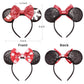 Rcjera Mouse Ears Headbands Set - 2 Pcs Classic Glitter Bow And Palm Ears For Kids, Girls, Women, Princess Cosplay, Birthday, Ch