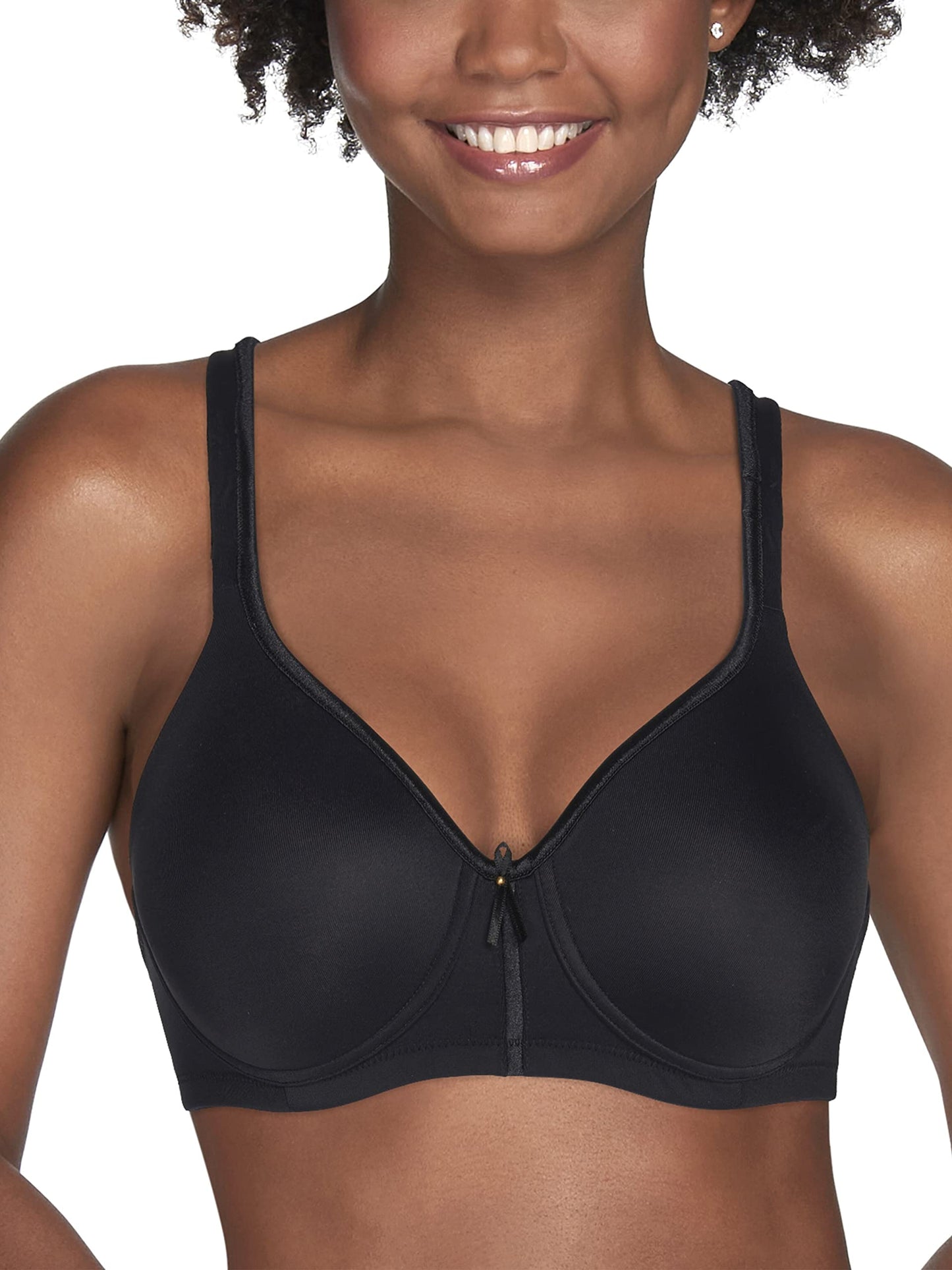 Vanity Fair Womens Body Caress Convertible Full Coverage Bra, Wirefree - Black, 34Dd Us