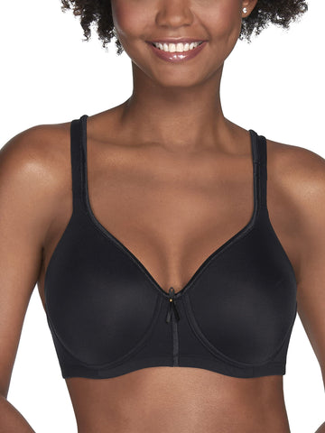 Vanity Fair Womens Body Caress Convertible Full Coverage Bra, Wirefree - Black, 34Dd Us
