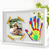 Hzorille Horizontal Family Handprint Kit, Landscape 3D Floating Keepsake Frame, Non-Toxic Paint, Baby Shower & New Parents Gift 