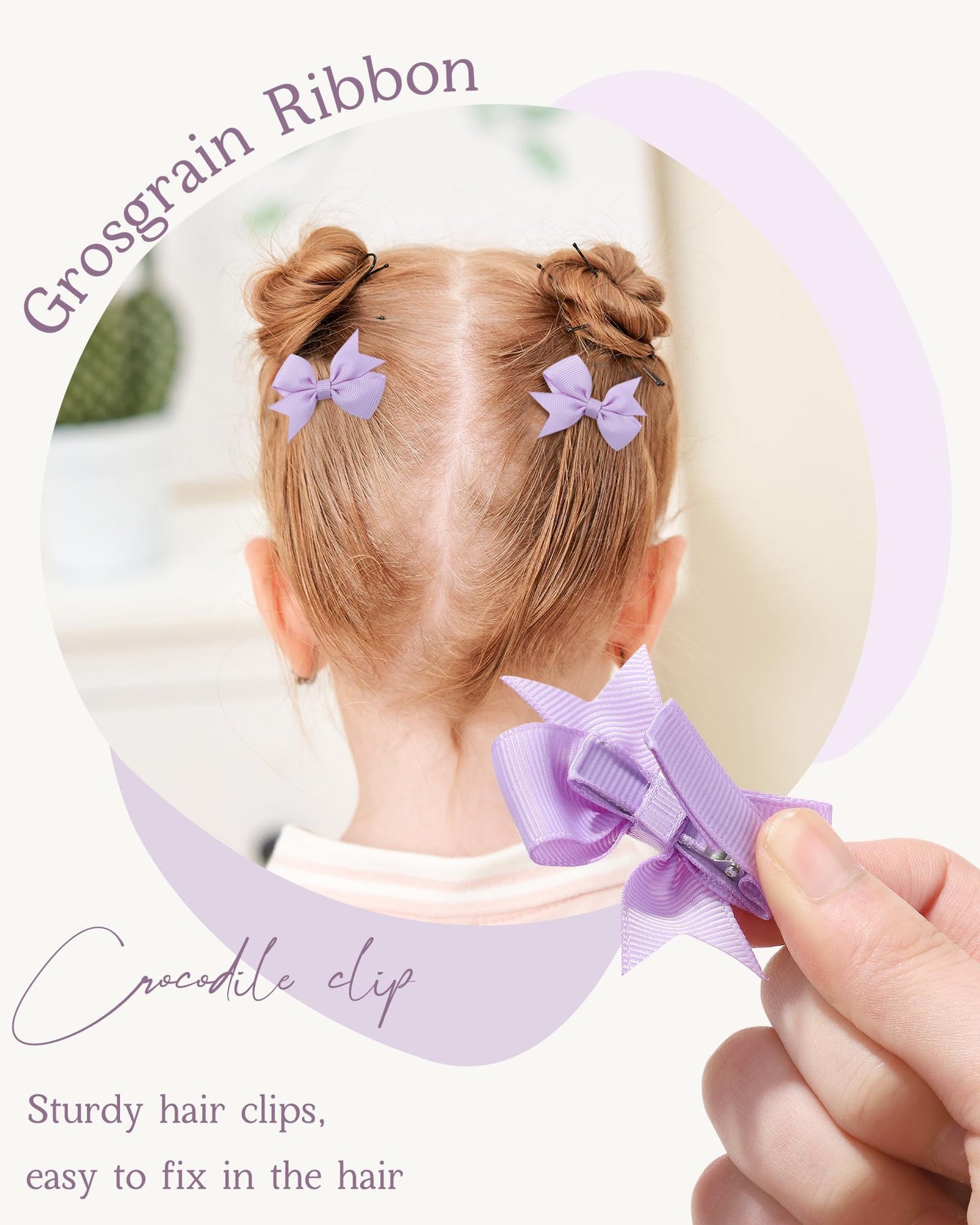 Doboi 40Pcs 2'' Baby Hair Bows Clips Fully Lined Grosgrain Boutique Solid Ribbon Mini Bows For Girls Teens Infants Kids Toddlers