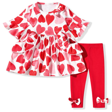 Minifeiko 3 0-6 Months Infant Baby Girls Valentines Day Clothes Heart Outfit