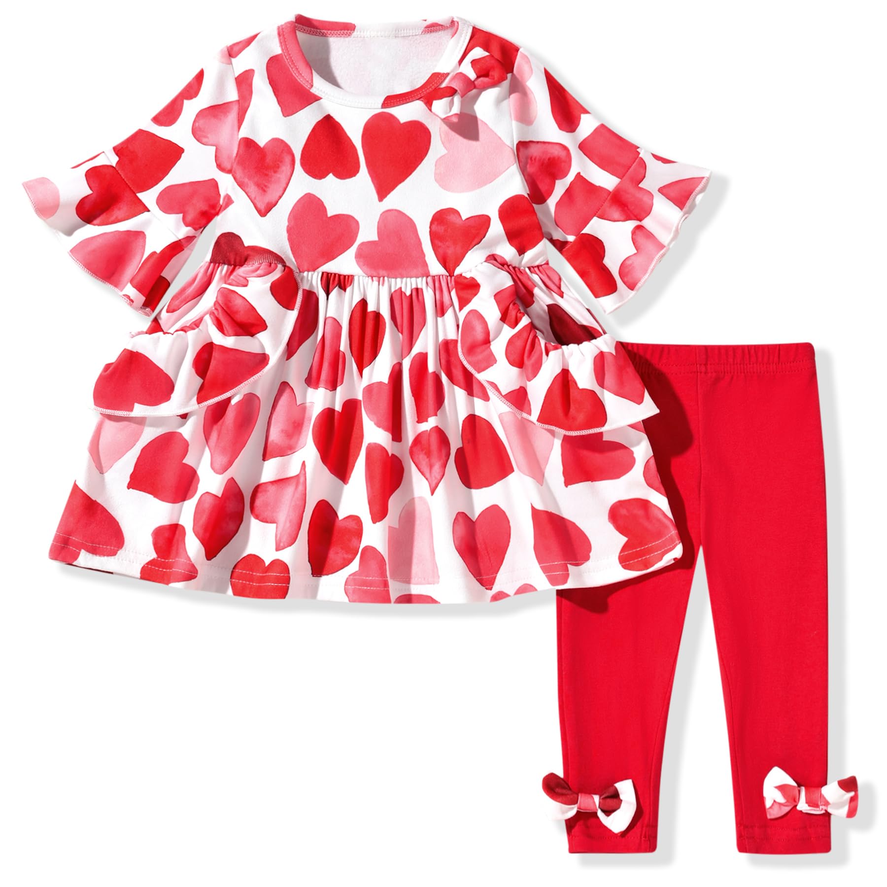 Minifeiko 9 6-12 Months Infant Baby Girls Valentines Day Clothes Heart Outfit