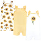 Hudson Baby Unisex Baby Cotton Rompers, Sunflower, 9-12 Months