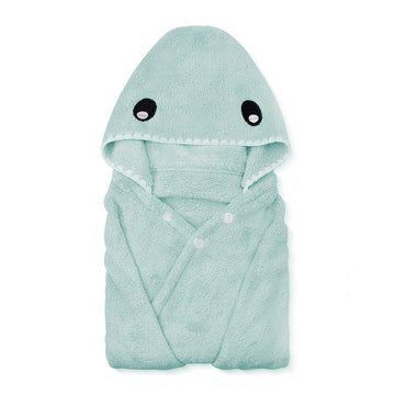 Romasa Toddler Hooded Bath Towel Ultra Soft Towel Highly Absorbent Bathrobe Blanket For Boys Girls- 27.5' X 55'(Green Shark-Sh