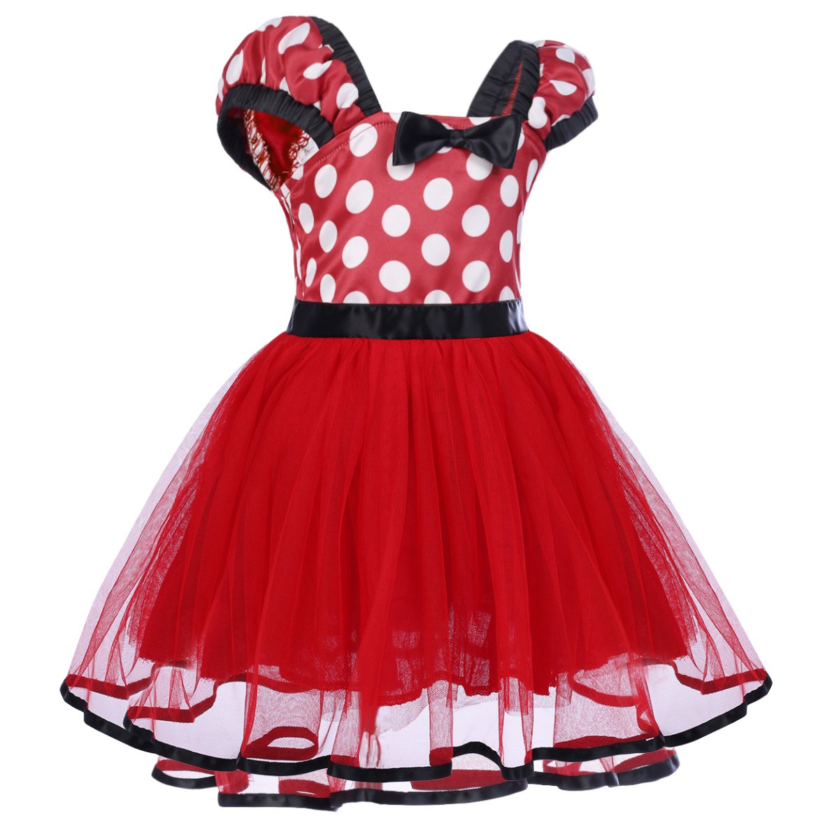 Ibtom Castle Baby Girls' Polka Dots Christmas Birthday Princess Leotard Party Cosplay Pageant Fancy Costume Tutu Dress Up Bows E