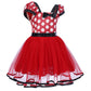 Ibtom Castle Toddlers Girls' Polka Dots Christmas Birthday Princess Leotard Costume Tutu Dress Up Bows Ears Headband Red+ 3D Ear