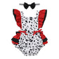 Newborn Dalmatian Costume Baby Girl Black And White Devil Costume Kids Dress Up Cosplay Halloween Dalmation Outfit Toddler Infan