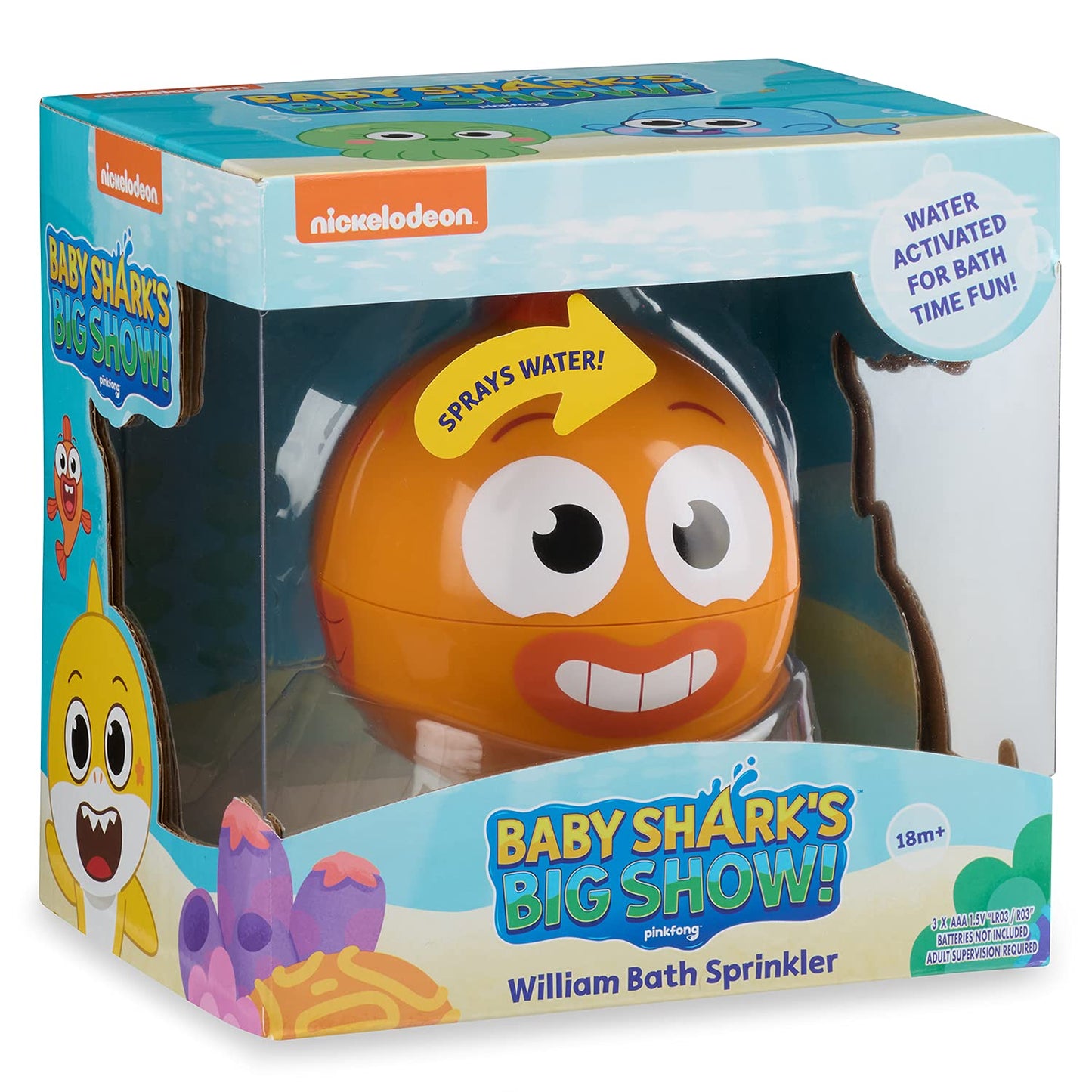 WowWee Baby Sharks Big Show! Bath Sprinkler and Water Toy - Kids Bath Toys (William)