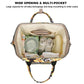 Xunteny Leopard Sunflower Baby Diaper Bag Backpack For Girls Boys, Waterproof Large Maternity Nappy Bags For Mom