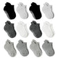 Epeius Baby Socks Toddler Non-Slip Socksthick Cotton Ankle Socks With Grips Kids Boys Girls Cozy Cushion Low Cut Socks 12 Pack,B