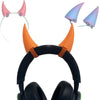 2X Demon Horns For Headset/Cosplay - Made In Usa -16 Colors Combos (Orange)