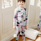 Vaenait Baby Kids Junior 100% Cotton Sleepwear Pajamas 2Pcs Set Tiedye-Lavenderblack-247 Xs