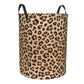 Gbuzozie Leopard Print Round Laundry Hamper Animal Skin Texture Storage Basket Toys Clothes Organizer Bin For Home Bathroom Bedr