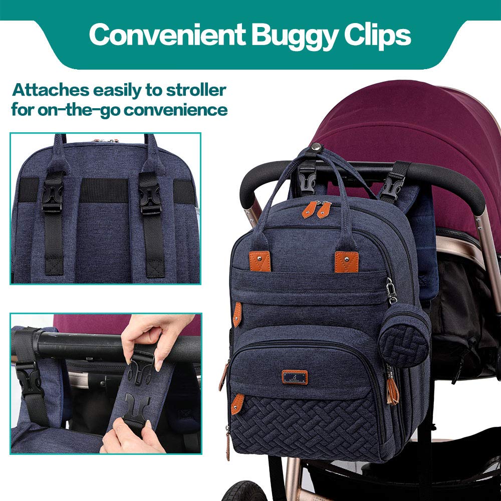 BabbleRoo Diaper Bag Backpack - Baby Essentials Travel Tote - Multi Function Water Resistant Diaper Bag, Travel Essentials Baby