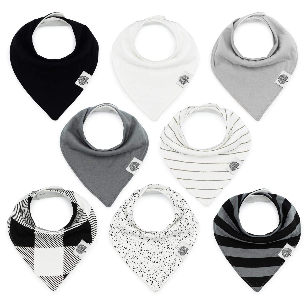 Parker Baby Bandana Drool Bibs 8 Pack Baby Bibs for Boys, Girls, Unisex - Lunar Set