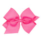 Wee Ones Girls' Grosgrain Bow With Matching Moonstitch Edge On A Weestay No-Slip Hair Clip, King, Hot Pink