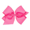 Wee Ones Girls' Grosgrain Bow With Matching Moonstitch Edge On A Weestay No-Slip Hair Clip, King, Hot Pink